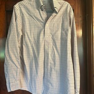 L.L. Bean Men's Checkered Shirt - White and Black